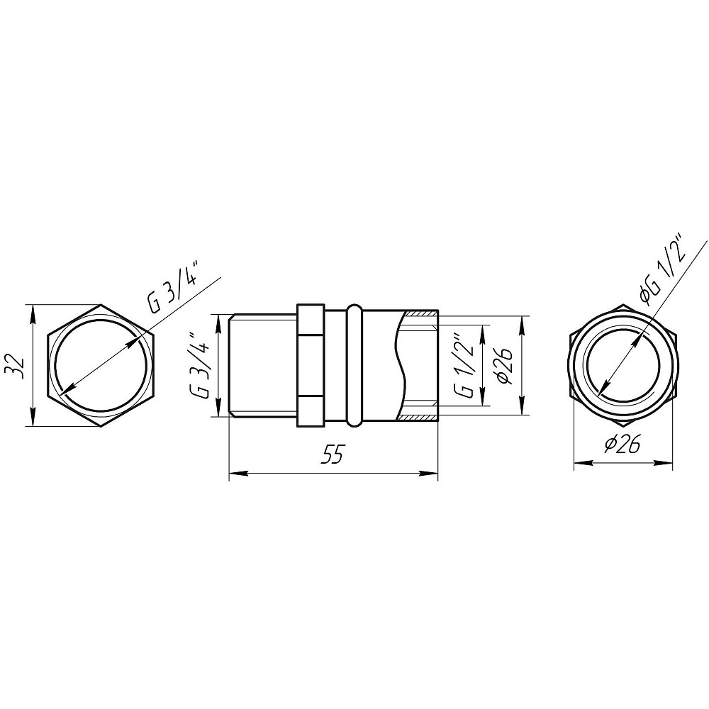 Муфта із зовнішньою різьбою прес APE ITALY AP 101 3/4″х26 Тернопіль - фото 3