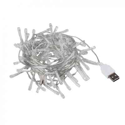 Гірлянда YES! Fun Нитка 70 LED Холодно-біла 4.9 м Мерехтіння USB (975063) Вінниця