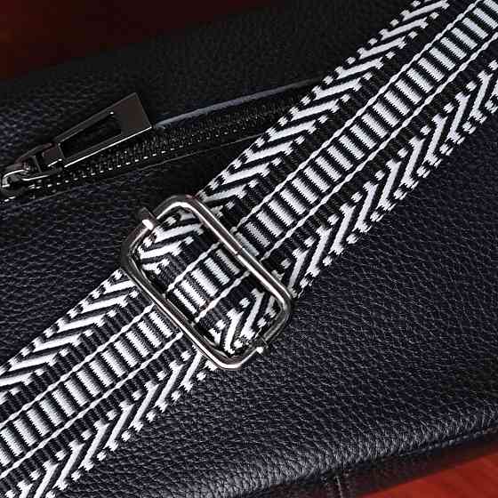 Сумка на одно отделение в классическом цвете из натуральной кожи Черная (Vintage) Киев