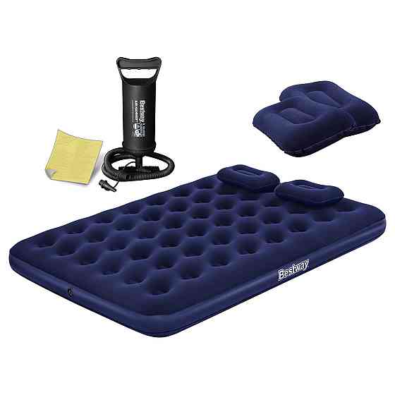 Матрац надувний Bestway 67374 з насосом 203 x 152 см, синій Київ