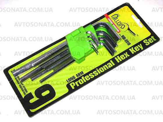 Набор шестигранников 9 пр. Alloid НШ-0918 удлиненных 1.5-10мм (наб.) Винница