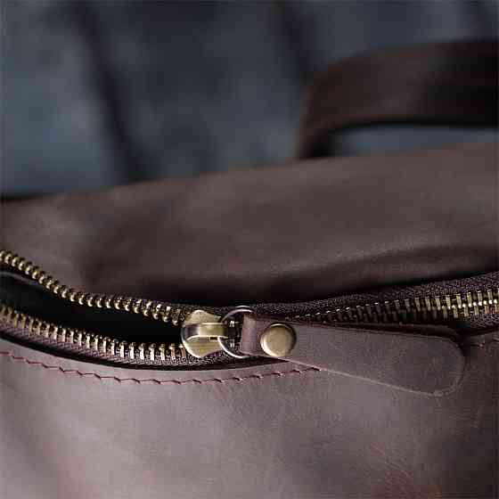 Добротная сумка бананка для мужчин из винтажной натуральной кожи Shvigel 23139 Коричневый Киев