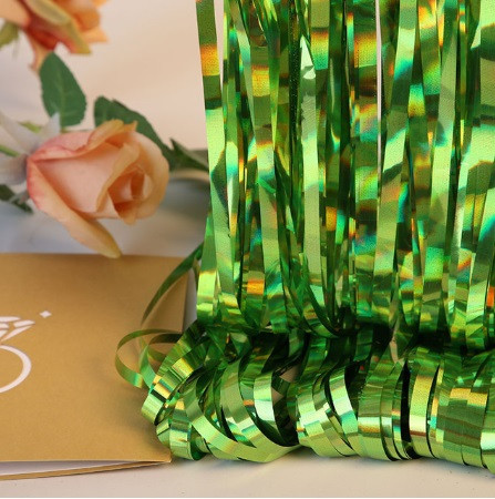 Дощик шторки для фотозони з голограмою 2 м на 1 м зелений Київ - фото 1