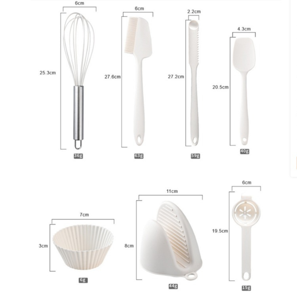 Набор формы силиконовые для выпечки 22 штук,комплект кухонных пренадлежностей с прихватками,цвет бежевый Каменец-Подольский - изображение 2