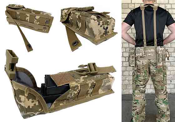 Підсумок під два магазини АК одинарний закритий піксель ЗСУ MM-14 (MOLLE, підсумок на розгрузку, жилет, РПС) Коломия