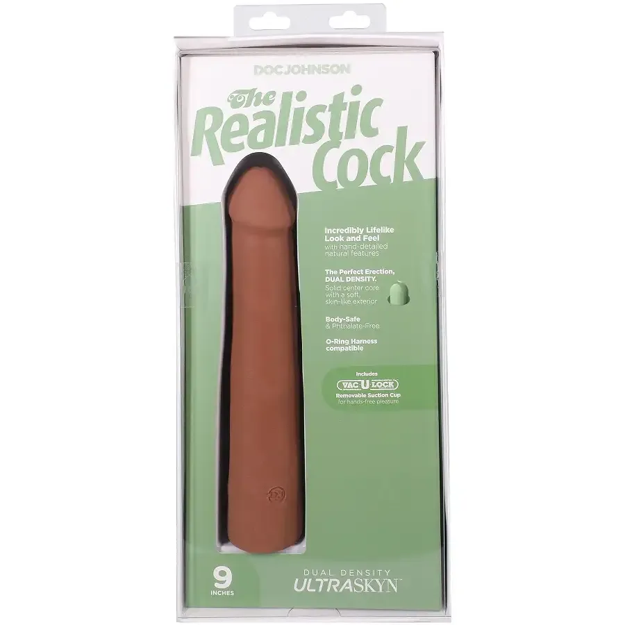 Фалоімітатор Doc Johnson The Realistic Cock ULTRASKYN - 9 Inch Caramel Львів - фото 10