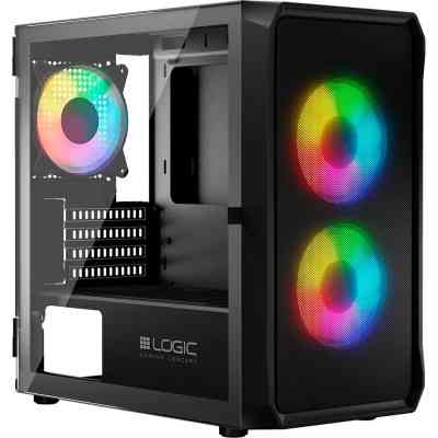 Корпус Logic concept PORTOS MESH+GLASS ARGB fans 3x120mm BLACK (AM-PORTOS-10-0000000-0002) Винница