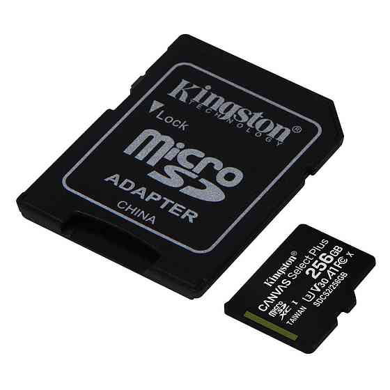 Картка пам'яті Kingston Canvas Select Plus microSDXC+SD-адаптер SDCS2/256GB (256GB, Class10, UHS-I, 100/85мБ/с) Николаев