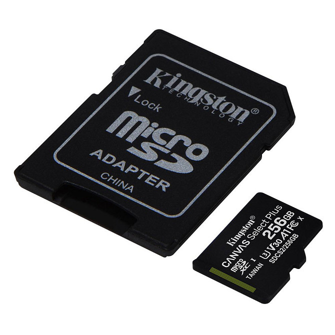 Картка пам'яті Kingston Canvas Select Plus microSDXC+SD-адаптер SDCS2/256GB (256GB, Class10, UHS-I, 100/85мБ/с) Николаев - изображение 1