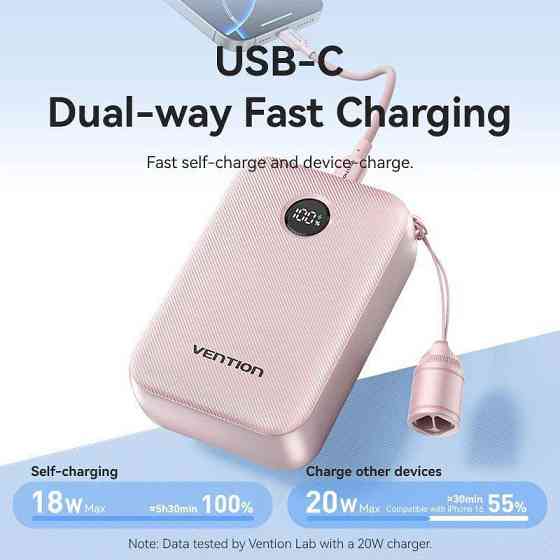 Універсальна мобільна батарея Vention 20000 mAh 22.5 W Black (FKBB0-C) ( 25380 ) Харків