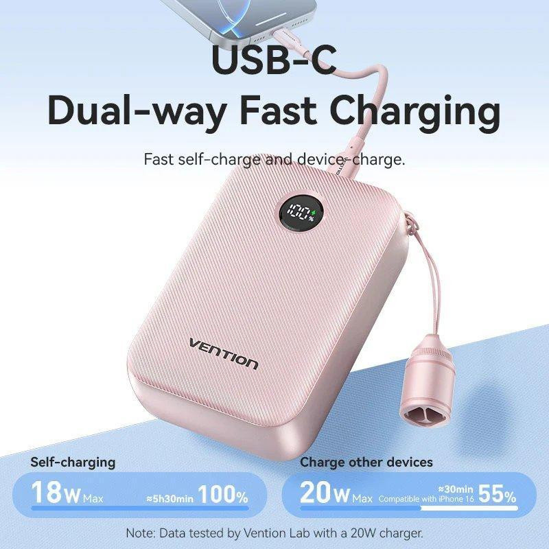 Універсальна мобільна батарея Vention 20000 mAh 22.5 W Black (FKBB0-C) ( 25380 ) Харків - фото 6