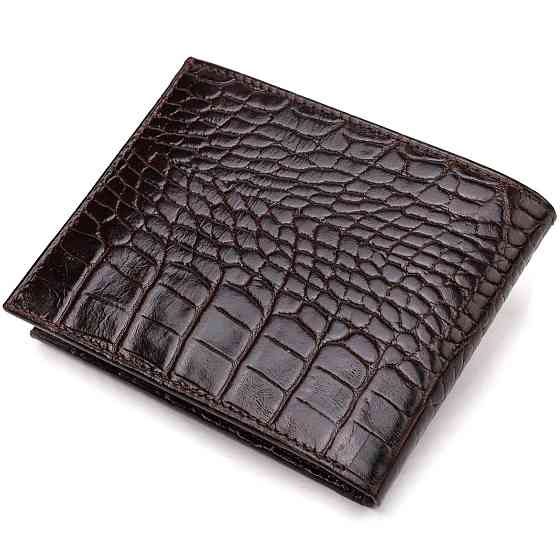 Містке чоловіче портмоне з натуральної шкіри з тисненням під крокодила (CANPELLINI) Київ