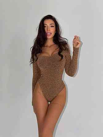 Жіночий стильний привабливий боді пушап трикотаж люрекс золото, 42/44 Одеса