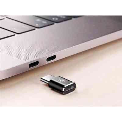 Переходник Micro USB F To USB-C M Adapter Black Baseus (CAMOTG-01) Винница