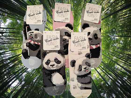 Шкарпетки жіночі з пандами. У наборі по 5 шт. Coalo socks. Розмір 36-41 Київ
