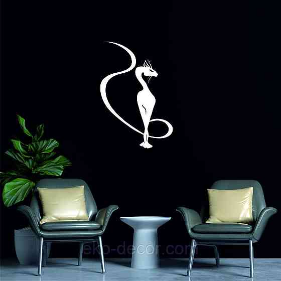 Декоративное настенное 3D Панно «Кот» Декор на стену с объемом 110*75 см, білий Киев