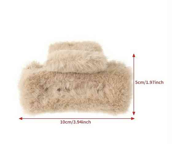 Шпилька крабік із хутра Білий Сміла