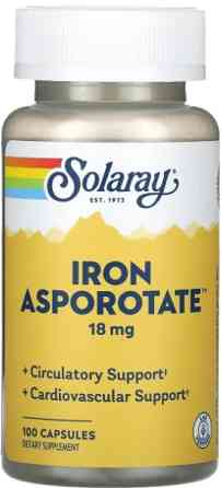 Залізо Solaray Iron Asporotate18 мг 100 капс Київ