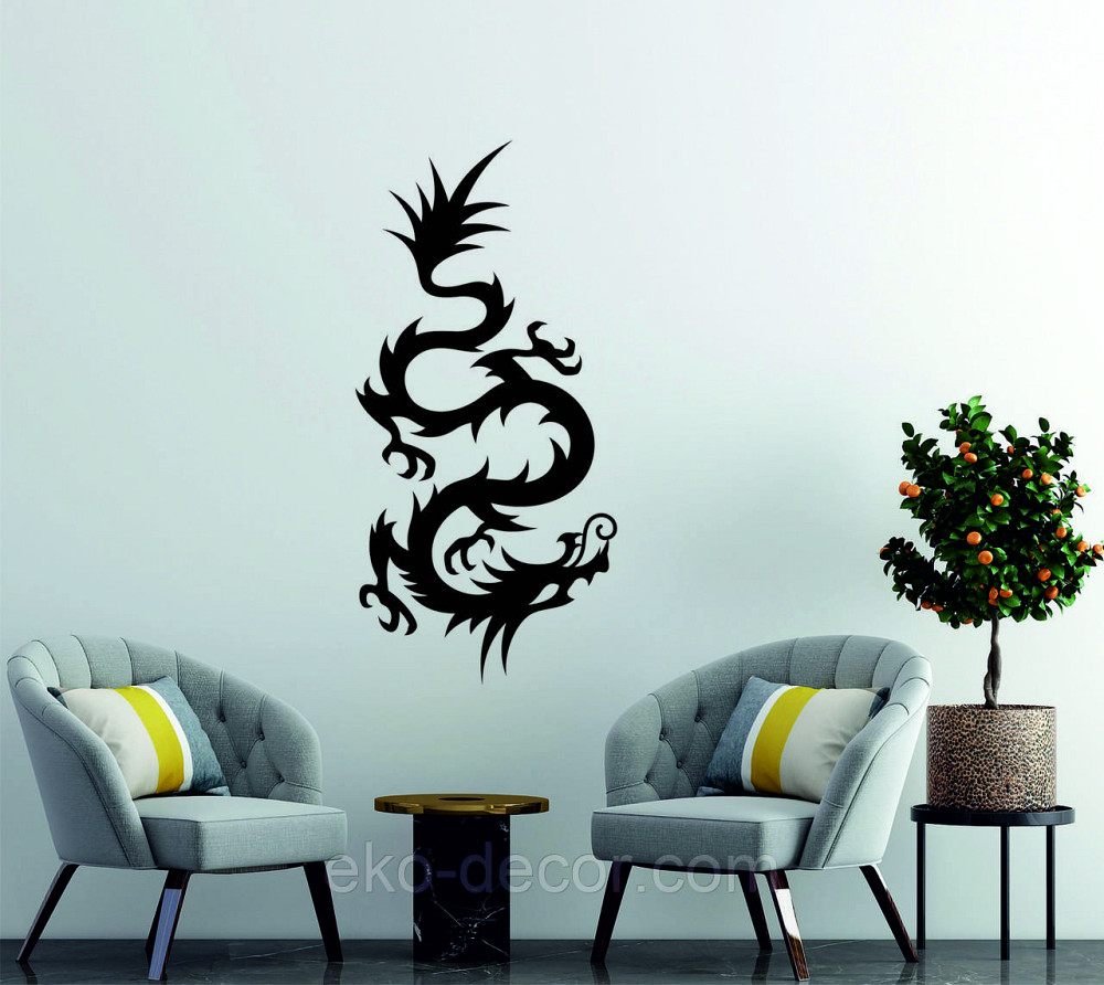 Декоративное настенное Панно «Дракон» , Декор на стену 110*52 см, Черный Киев - изображение 3