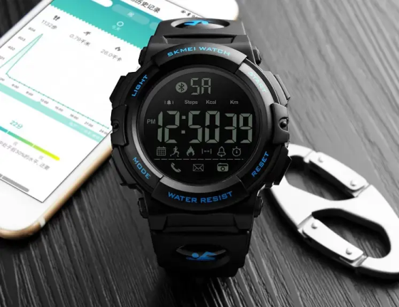 Мужские спортивные наручные часы Skmei 1303 с шагомером Синий Киев