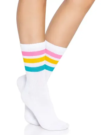 Шкарпетки жіночі в смужку Leg Avenue Pride crew socks Pansexual, 37–43 розмір Львов