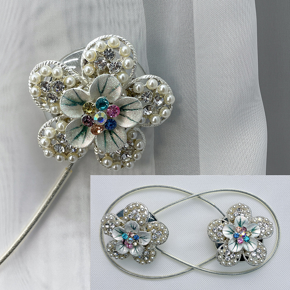 Магніти для штор та гардин "Flowers" набір 2 шт Різнокольоровий (81-237) Київ - фото 1