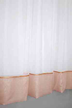 Кухонная занавеска VR-Textil № 047к персиковый с белым 280х170 см (50-276) Киев