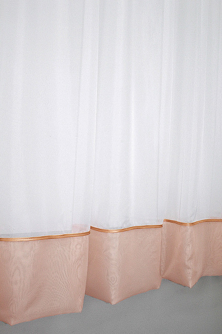 Кухонная занавеска VR-Textil № 047к персиковый с белым 280х170 см (50-276) Киев - изображение 5