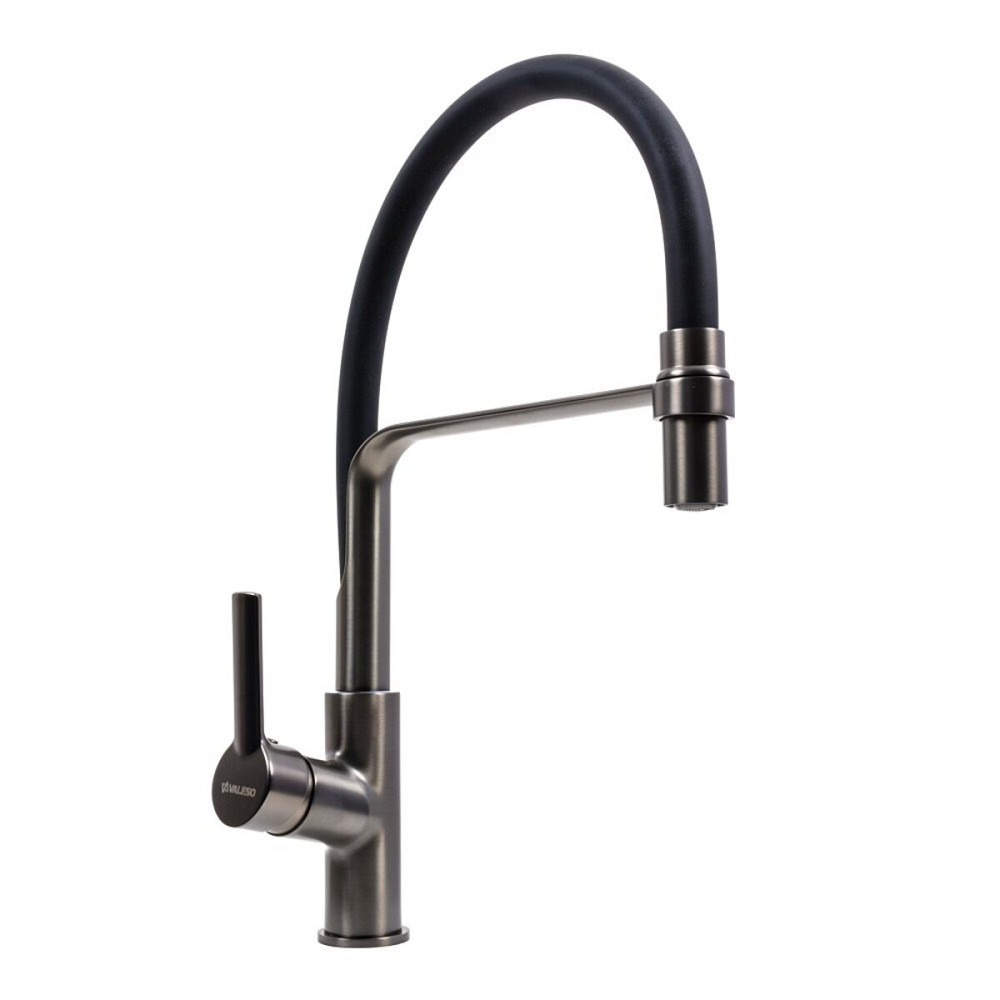 Кухонний змішувач VALESO BQ566 гнучкий PVD чорний Коломыя - изображение 1