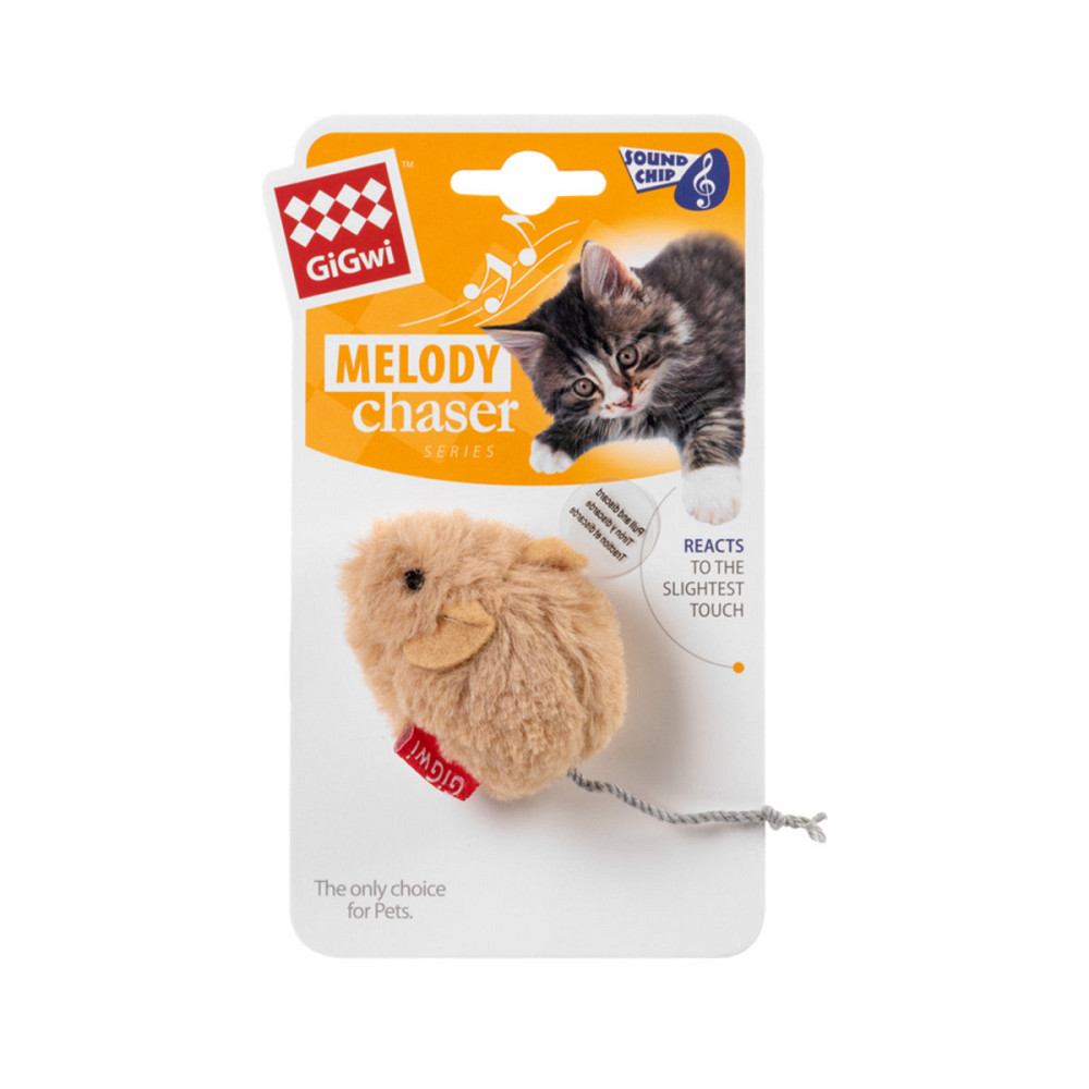 Игрушка для кошек Мышка со звуковым чипом GiGwi Melody chaser, искусственный мех, 9 см Киев - изображение 2