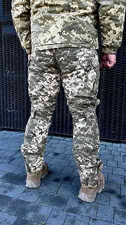 Зимние штаны пиксель с наколенниками , тактические зимние теплые штаны пиксель материал рип стоп с наколенника Львов