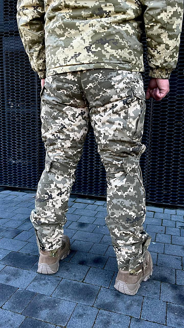 Зимние штаны пиксель с наколенниками , тактические зимние теплые штаны пиксель материал рип стоп с наколенника Львов - изображение 4