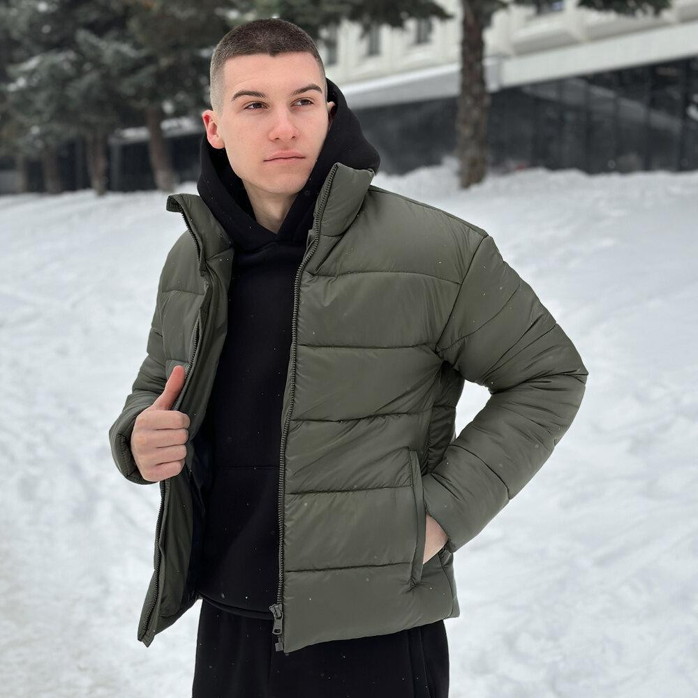 Чоловічий пуховик зимовий дутий короткий, куртка тепла Pobedov Bubble Gum водовідштовхувальна до -20 хакі Одеса - фото 5