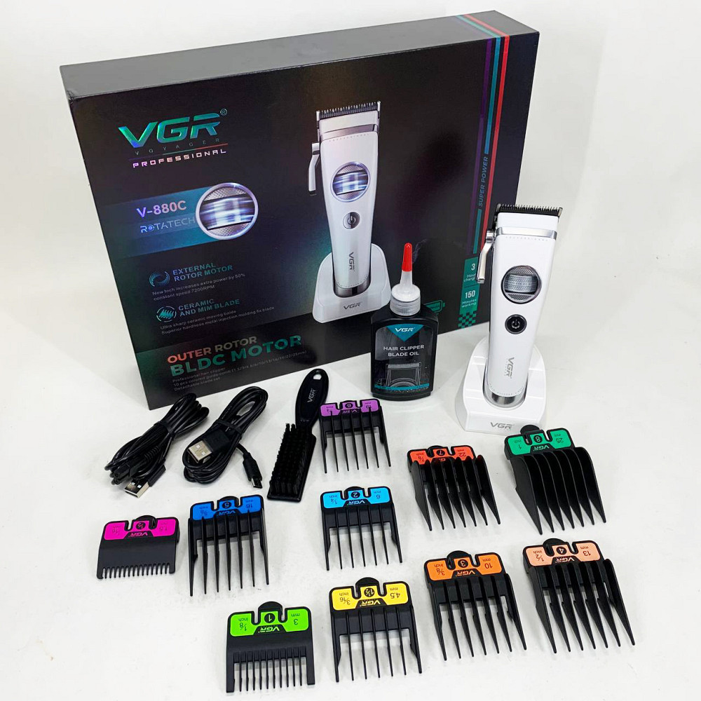 Перукарські машинки професійні VGR V-880C, Тример для складної стрижки волосся, Тример для скронь UG-82 Львів - фото 15
