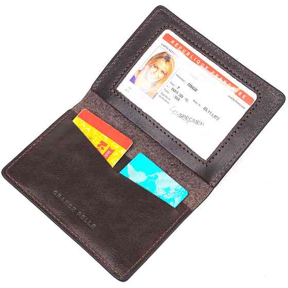 Обкладинка з глянсової шкіри на військовий квиток Тризуб ЗСУ GRANDE PELLE 16748 Коричнева Київ