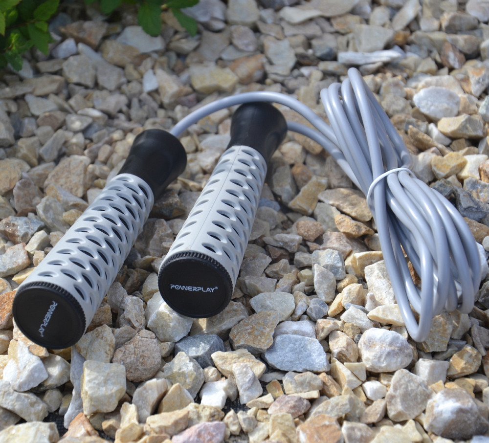 Скакалка PowerPlay 4206 Jump Rope PRO+ Сіро-чорна (2,75m.) Київ - фото 5
