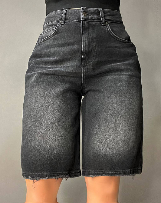 Шорти жіночі джинсові Zeo Basic 4869 бермуди великі розміри чорні, чорний, 44, 44, 85 см, 115 см Київ - фото 10