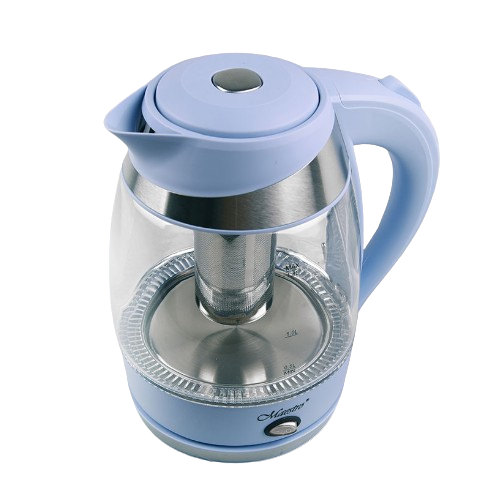 Електрочайник 1,8л 1850-2200W скло з заварником блакитний MR-065-BLUE Maestro Житомир