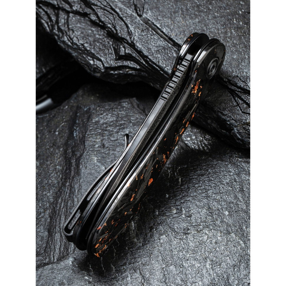 Ніж складаний кишеньковий Civivi Elementum, (7.5 см) Damascus / Carbon Fiber чорний Киев - изображение 14