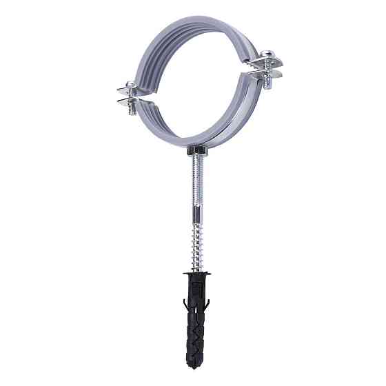 Хомут у зборі CR 2 1/2" (70-80 мм) з гвинтом-шурупом 8*100 і дюбелем у уп., сірий Київ