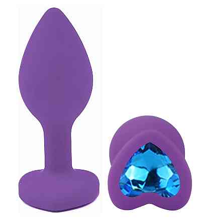 Силиконовая анальная пробка EGZO - Silicone Violet Heart Plug Blue, size S Sex Aura Киев