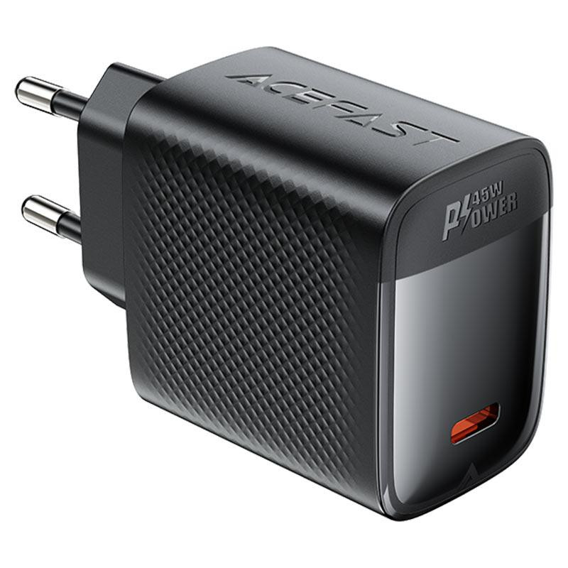 Мережевий зарядний пристрій ACEFAST A112 PD45W GaN single USB-C charger (EU) Black Одеса - фото 3