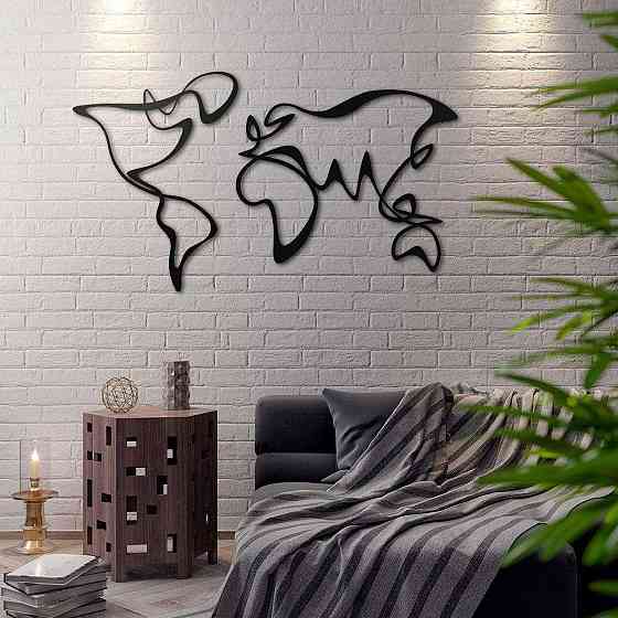 Абстрактная карта мира – Деревянный декор на стену Киев