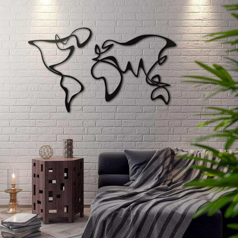 Абстрактная карта мира – Деревянный декор на стену Киев - изображение 2