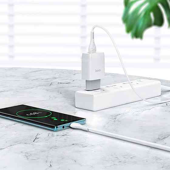 Мережевий зарядний пристрій HOCO C72Q Glorious single port QC3.0 charger set(Type-C) 18W White Київ