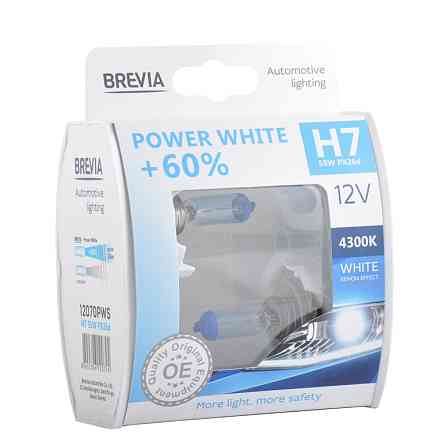 Галогенова лампа Brevia H7 12V 55W PX26d Power White +60% 4300K S2 Львів