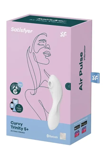 Вакуумный смарт-стимулятор с вибрацией Satisfyer Curvy Trinity 5 (White), управление со смартфона Львов - изображение 7