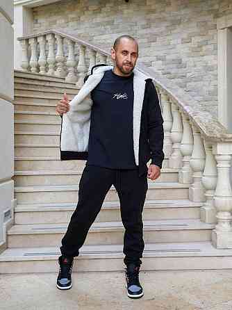 Чоловічий теплий костюм двійка тринитка на флісі з хутром овчини Одеса