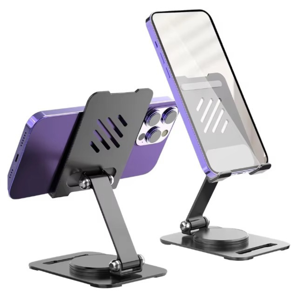 Подставка настольная для телефона,смартфона или планшета металлическая до 7 дюймов,складная, черная Каменец-Подольский - изображение 11