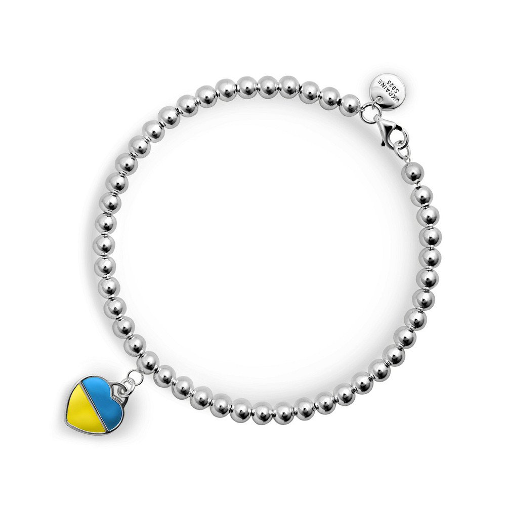 Срібний браслет з намистин "З Україною в серці" MasterSem Київ - фото 3